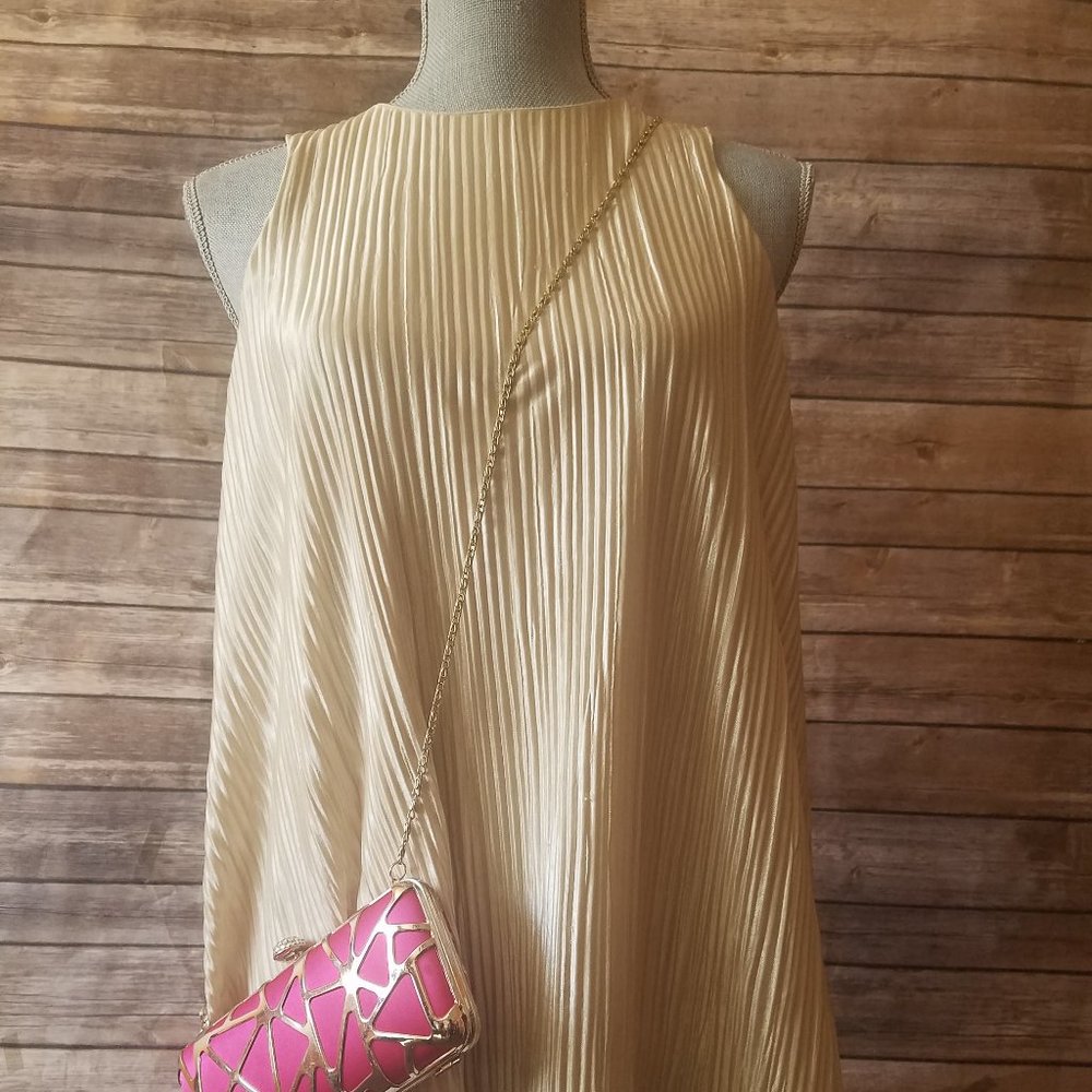 A New Day Pleated Sleeveless Blouse Cream Small